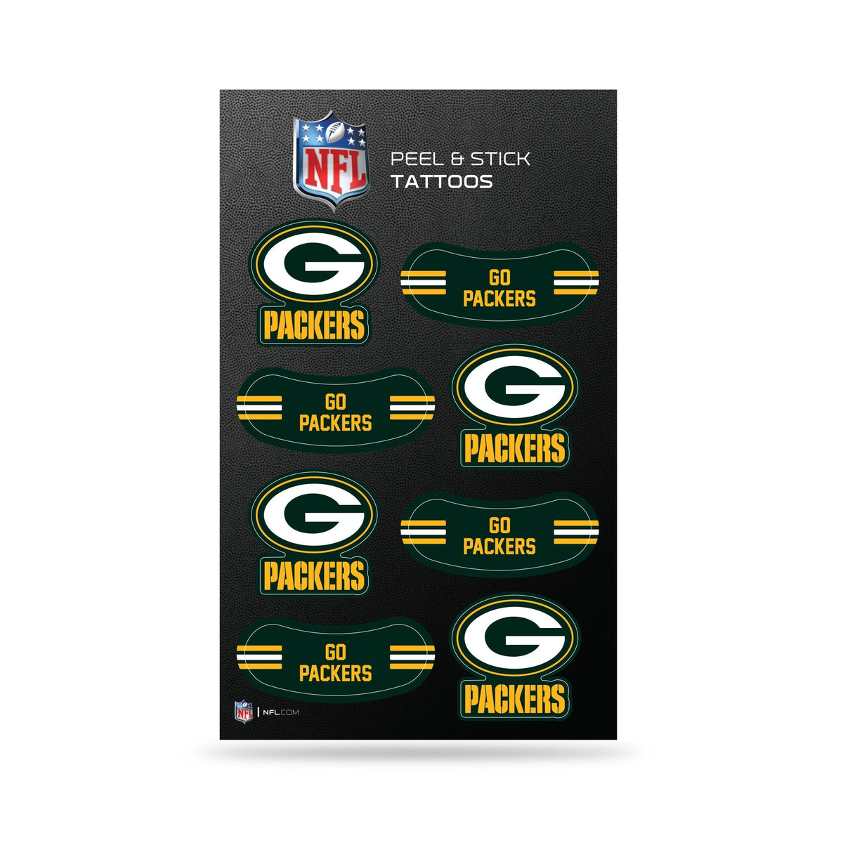 Wholesale NFL Green Bay Packers Peel & Stick Temporary Tattoos - Eye Black  - Game Day Approved! By Rico Industries