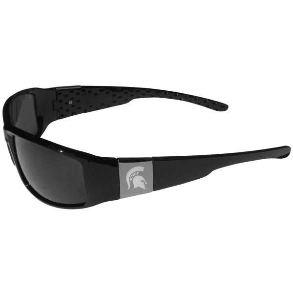 Michigan St. Spartans Etched Chrome Wrap Sunglasses