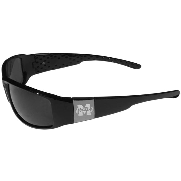 Mississippi St. Bulldogs Etched Chrome Wrap Sunglasses