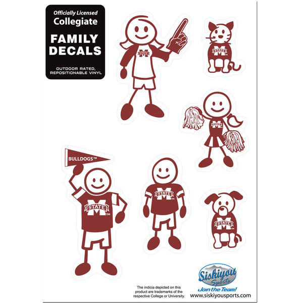 Mississippi St. Bulldogs Family Decal Set Small