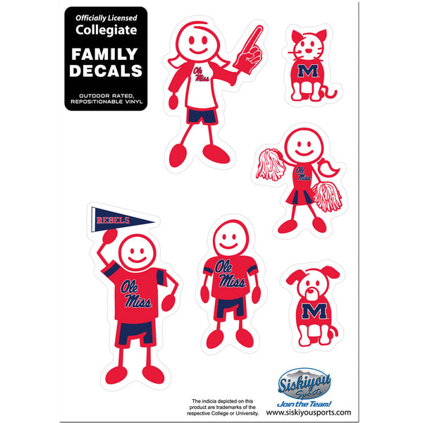 Mississippi Rebels Family Decal Set Small