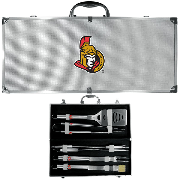 Ottawa Senators® 8 pc Stainless Steel BBQ Set w/Metal Case