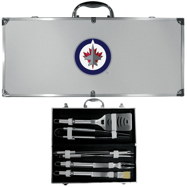 Winnipeg Jets™ 8 pc Stainless Steel BBQ Set w/Metal Case