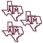 Texas A & M Aggies Home State Decal, 3pk