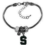 Michigan St. Spartans Euro Bead Bracelet
