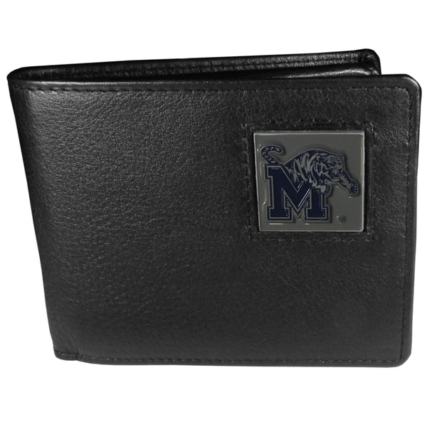 Memphis Tigers Leather Bi-fold Wallet Packaged in Gift Box