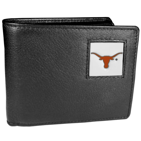 Texas Longhorns Leather Bi-fold Wallet Packaged in Gift Box