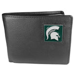 Michigan St. Spartans Leather Bi-fold Wallet Packaged in Gift Box