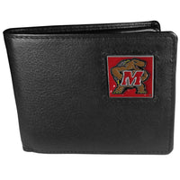 Maryland Terrapins Leather Bi-fold Wallet Packaged in Gift Box