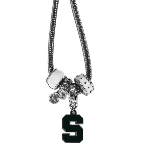 Michigan St. Spartans Euro Bead Necklace