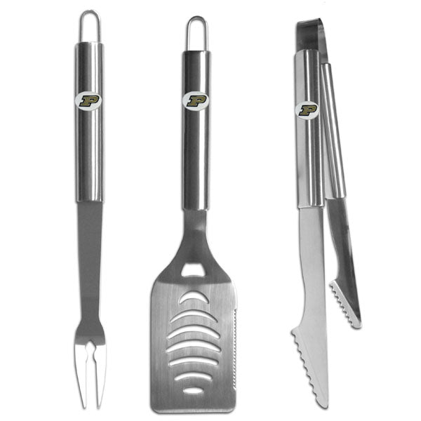 Purdue Boilermakers 3 pc Stainless Steel BBQ Set