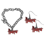 Nebraska Cornhuskers Chain Bracelet and Dangle Earring Set