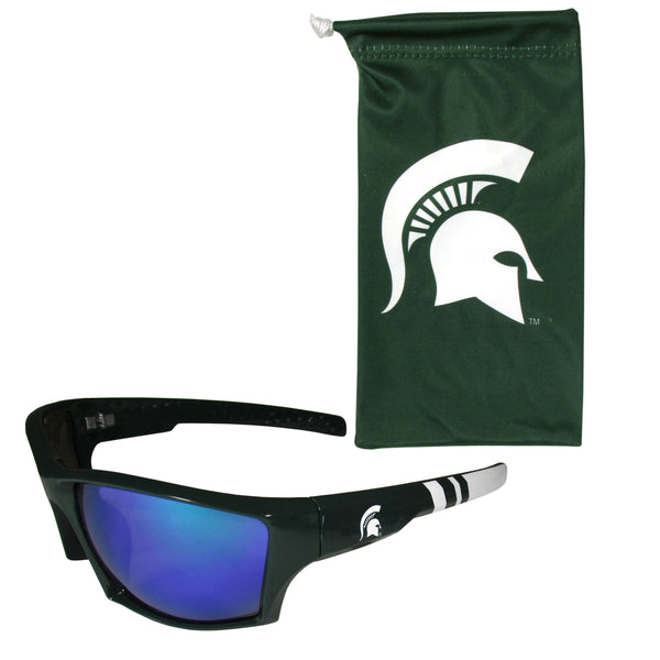 Michigan St. Spartans Edge Wrap Sunglass and Bag Set