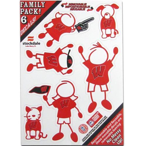 Wisconsin Badgers Family Decal Set Small