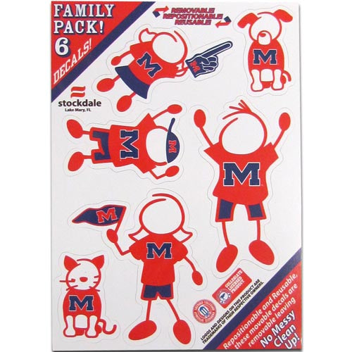 Mississippi Rebels Family Decal Set Small