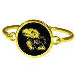 Kansas Jayhawks Gold Tone Bangle Bracelet