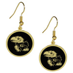 Kansas Jayhawks Gold Tone Earrings
