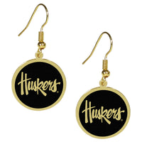 Nebraska Cornhuskers Gold Tone Earrings