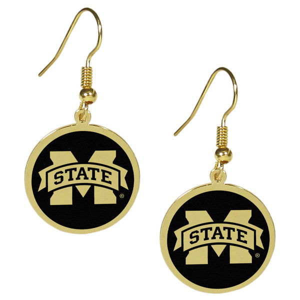 Mississippi St. Bulldogs Gold Tone Earrings