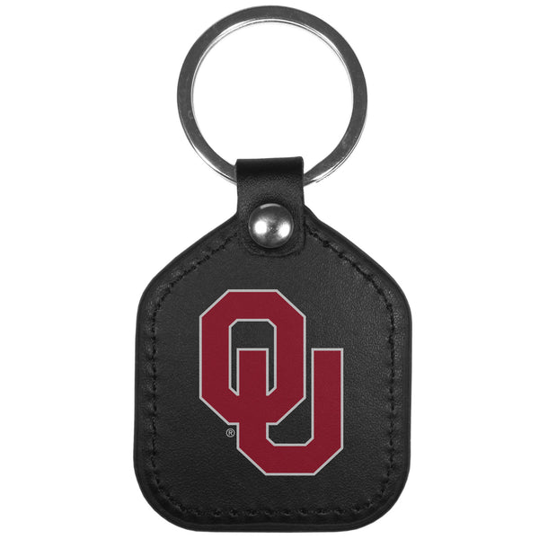 Oklahoma Sooners Leather Square Key Chains