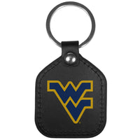 W. Virginia Mountaineers Leather Square Key Chains