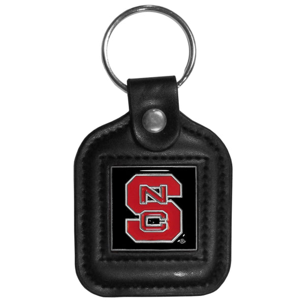 N. Carolina St. Wolfpack Square Leatherette Key Chain