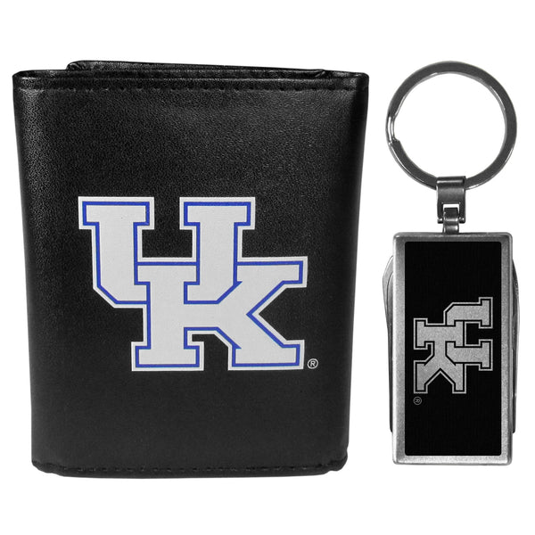 Kentucky Wildcats Leather Tri-fold Wallet & Multitool Key Chain