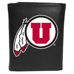 Utah Utes Leather Tri-fold Wallet, Large Logo
