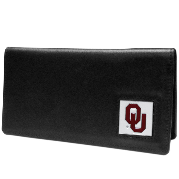 Oklahoma Sooners Leather Checkbook Cover