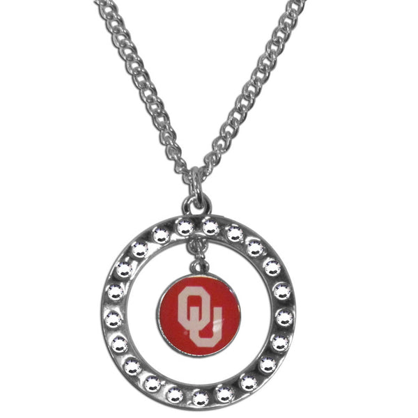 Oklahoma Sooners Rhinestone Hoop Necklace