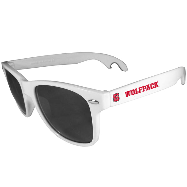 N. Carolina St. Wolfpack Beachfarer Bottle Opener Sunglasses, White