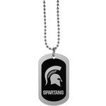 Michigan St. Spartans Chrome Tag Necklace