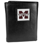 Mississippi St. Bulldogs Deluxe Leather Tri-fold Wallet