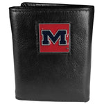 Mississippi Rebels Deluxe Leather Tri-fold Wallet Packaged in Gift Box