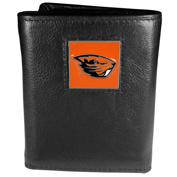 Oregon St. Beavers Deluxe Leather Tri-fold Wallet
