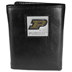 Purdue Boilermakers Deluxe Leather Tri-fold Wallet Packaged in Gift Box