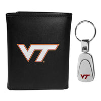 Virginia Tech Hokies Tri-fold Wallet & Steel Key Chain