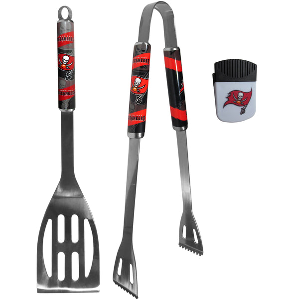 Tampa Bay Buccaneers 2 pc BBQ Set and Chip Clip