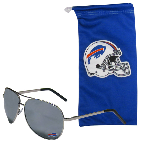 Buffalo Bills Aviator Sunglasses and Bag Set