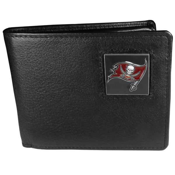 Tampa Bay Buccaneers Leather Bi-fold Wallet Packaged in Gift Box