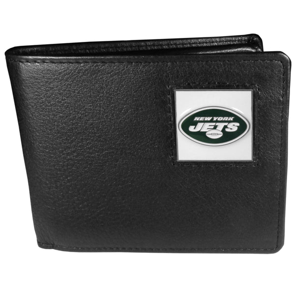 New York Jets Leather Bi-fold Wallet Packaged in Gift Box