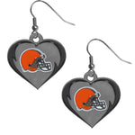 Cleveland Browns Heart Dangle Earrings