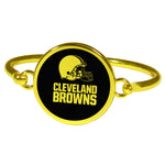 Cleveland Browns Gold Tone Bangle Bracelet