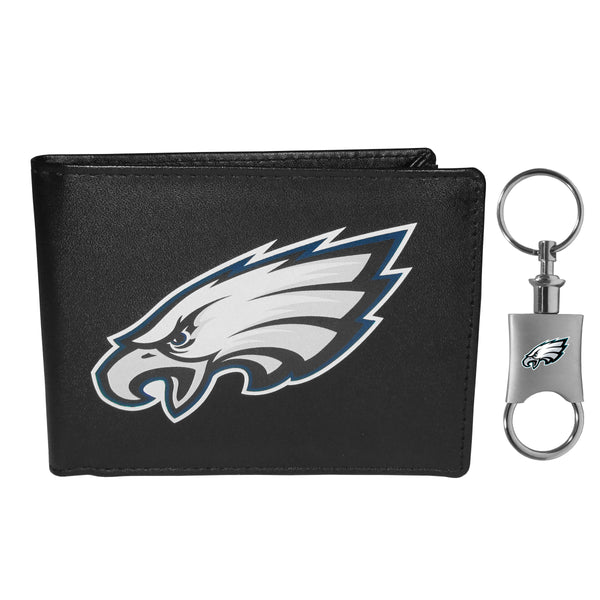 Philadelphia Eagles Leather Bi-fold Wallet & Valet Key Chain