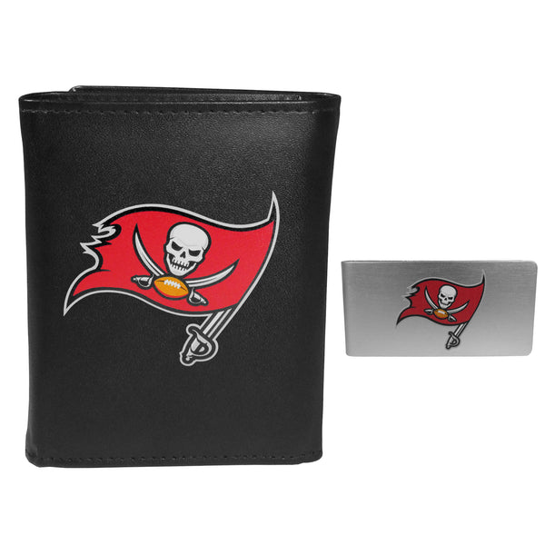 Tampa Bay Buccaneers Leather Tri-fold Wallet & Money Clip