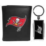 Tampa Bay Buccaneers Leather Tri-fold Wallet & Multitool Key Chain