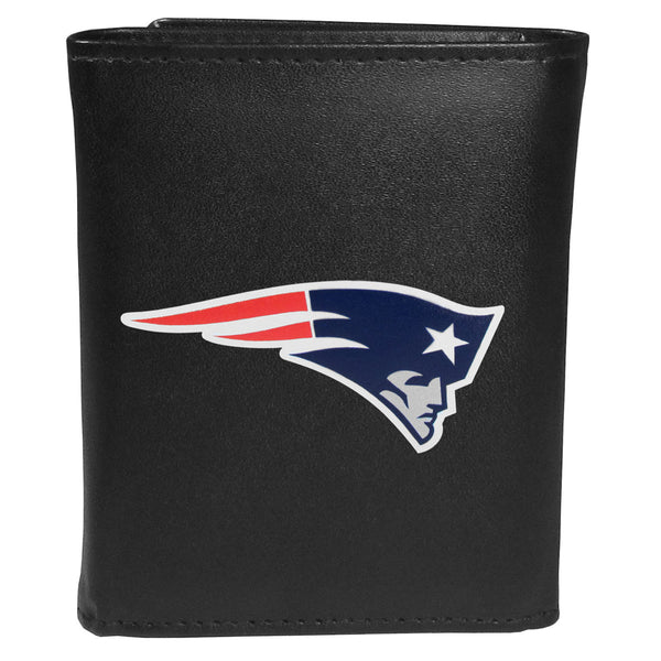 New England Patriots Leather Tri-fold Wallet, Large Logo