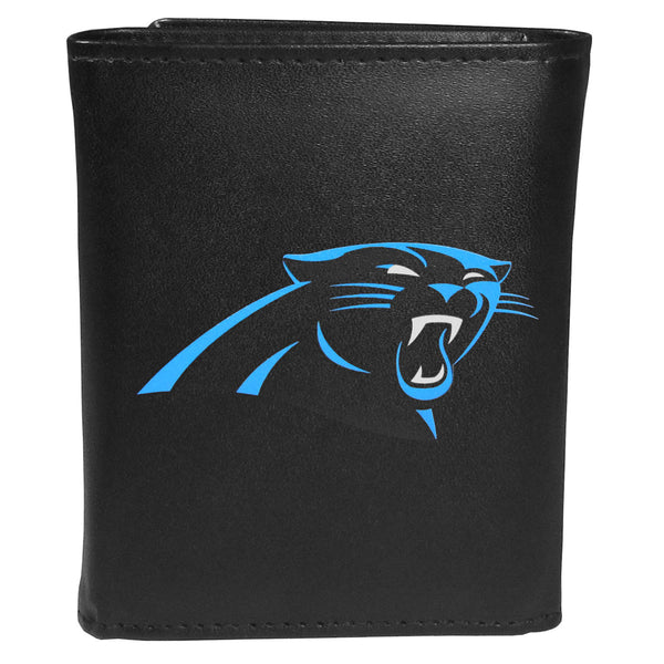 Carolina Panthers Leather Tri-fold Wallet, Large Logo