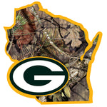 Green Bay Packers State Decal w/Mossy Oak Camo