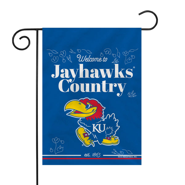 Kansas Jayhawks Double Sided Garden Flag